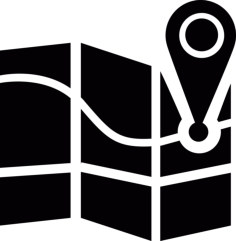Map With A Location Pointer Editable Svg Line Art, Free Vectors File